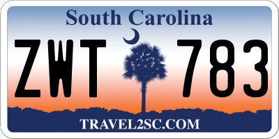 SC license plate ZWT783