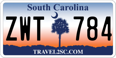 SC license plate ZWT784