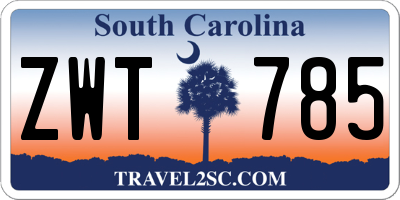 SC license plate ZWT785