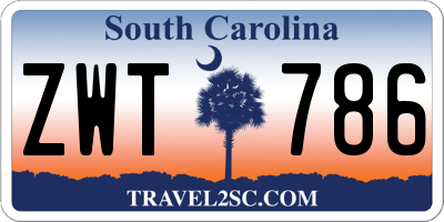 SC license plate ZWT786