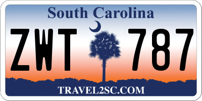 SC license plate ZWT787