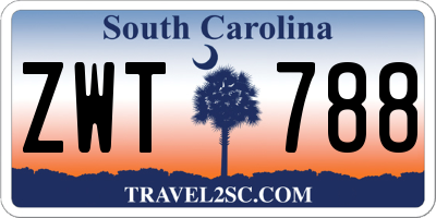 SC license plate ZWT788