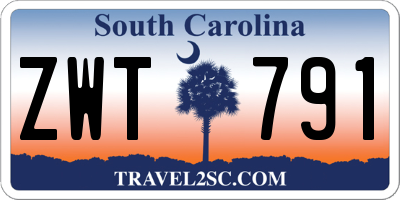 SC license plate ZWT791