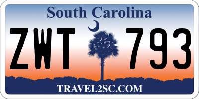 SC license plate ZWT793