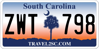 SC license plate ZWT798