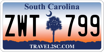 SC license plate ZWT799