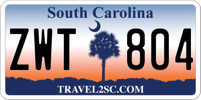 SC license plate ZWT804