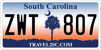 SC license plate ZWT807