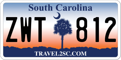 SC license plate ZWT812