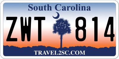 SC license plate ZWT814
