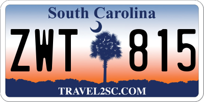 SC license plate ZWT815