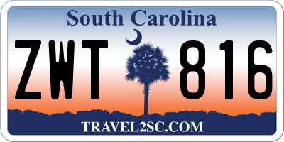 SC license plate ZWT816
