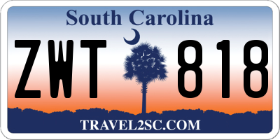 SC license plate ZWT818