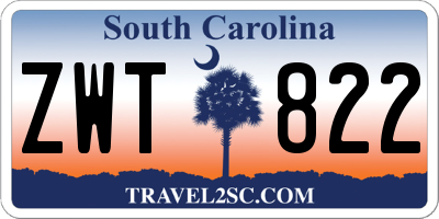 SC license plate ZWT822