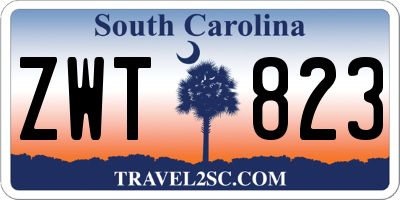SC license plate ZWT823