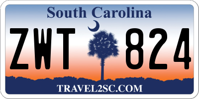 SC license plate ZWT824