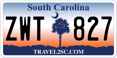SC license plate ZWT827