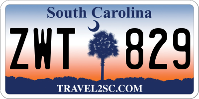 SC license plate ZWT829