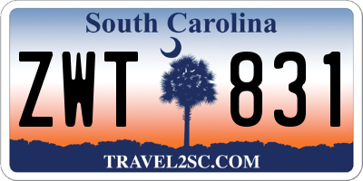 SC license plate ZWT831