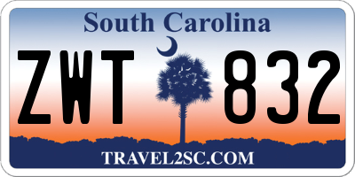 SC license plate ZWT832