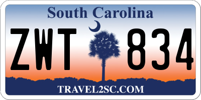 SC license plate ZWT834