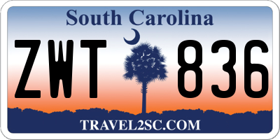 SC license plate ZWT836