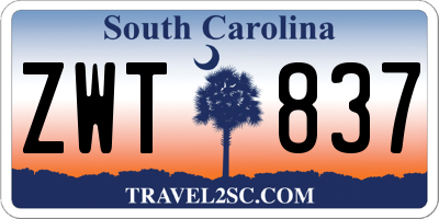 SC license plate ZWT837