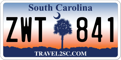 SC license plate ZWT841