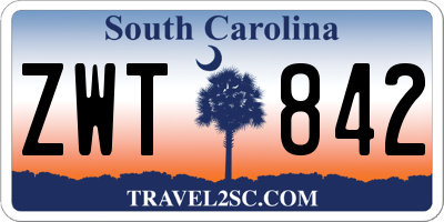 SC license plate ZWT842