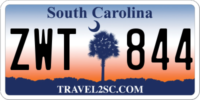 SC license plate ZWT844
