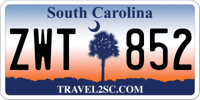 SC license plate ZWT852