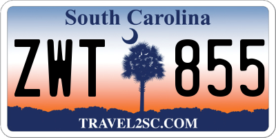 SC license plate ZWT855