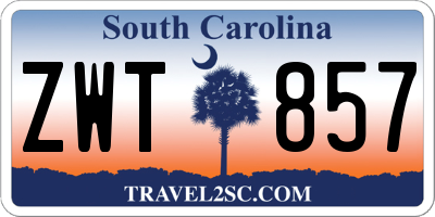SC license plate ZWT857