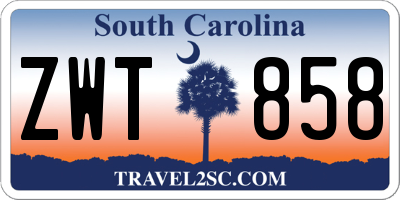 SC license plate ZWT858