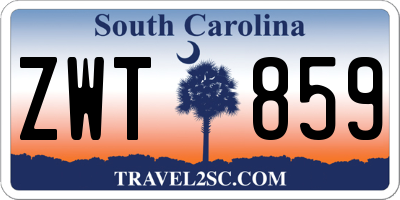 SC license plate ZWT859