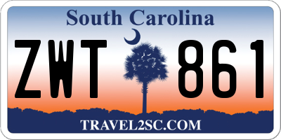 SC license plate ZWT861