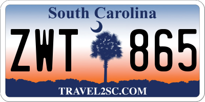 SC license plate ZWT865