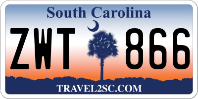 SC license plate ZWT866