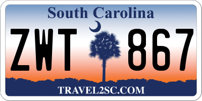 SC license plate ZWT867
