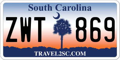 SC license plate ZWT869