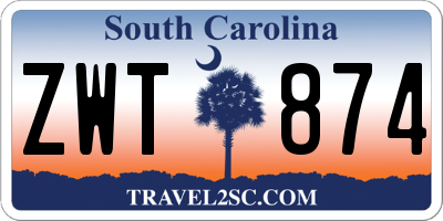 SC license plate ZWT874