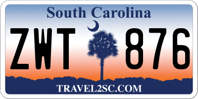 SC license plate ZWT876