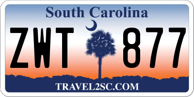 SC license plate ZWT877