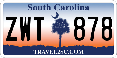 SC license plate ZWT878