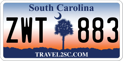 SC license plate ZWT883