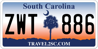 SC license plate ZWT886