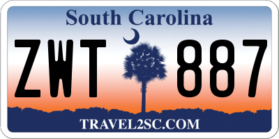 SC license plate ZWT887