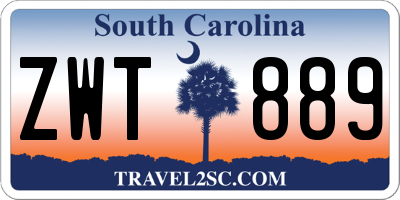 SC license plate ZWT889