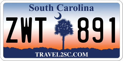 SC license plate ZWT891