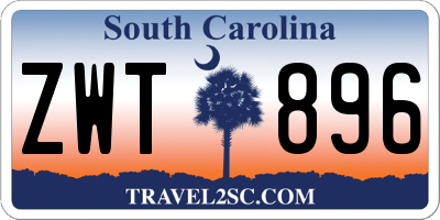 SC license plate ZWT896